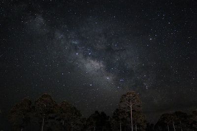 夜间星体的低角度摄影